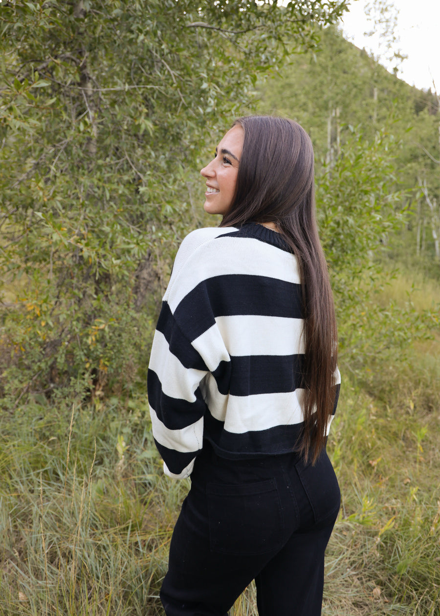 Jackie Striped Crop Sweater