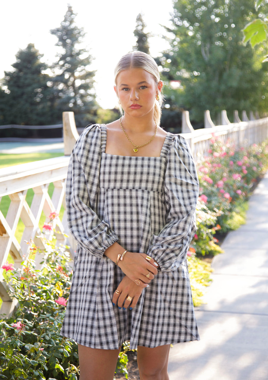 Cowgirl plaid baby doll dress