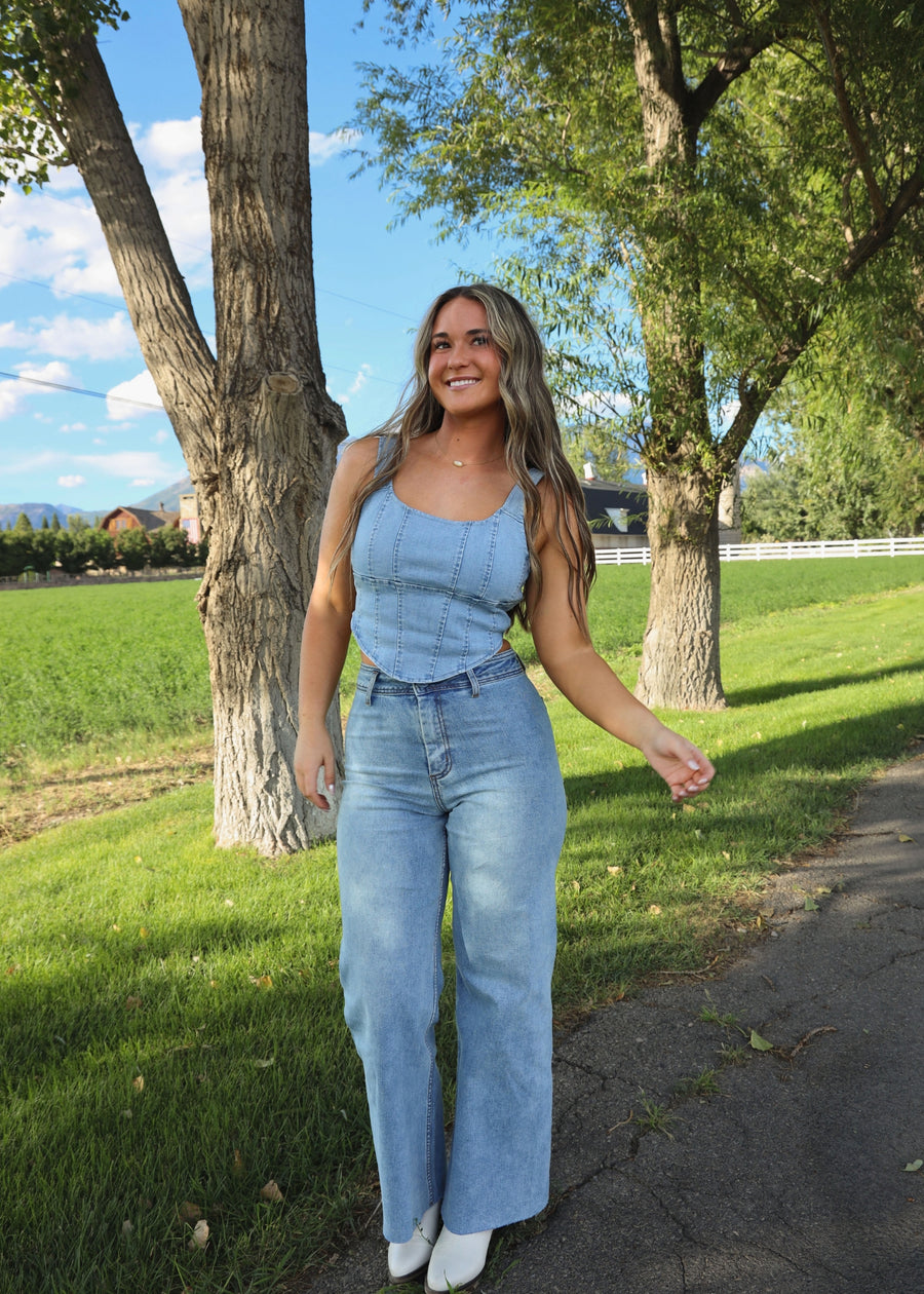 Kelsea Denim Corset Top