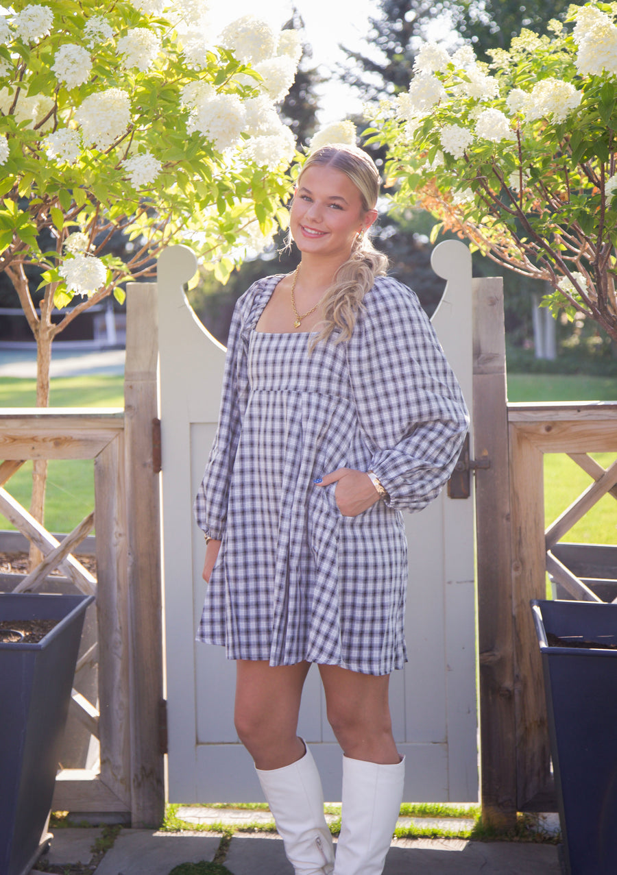 Cowgirl plaid baby doll dress