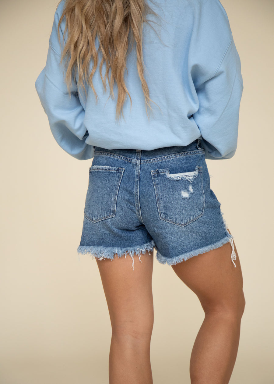 Lucy Dark Wash Shorts