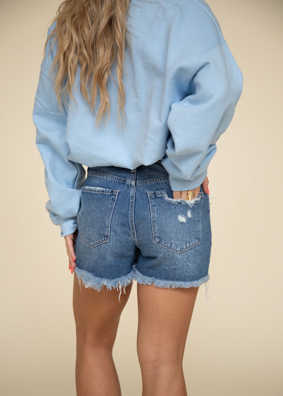 Lucy Dark Wash Shorts