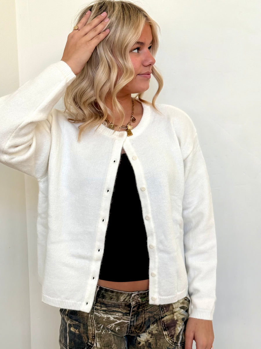 The Marley Lightweight Cardigan (White)