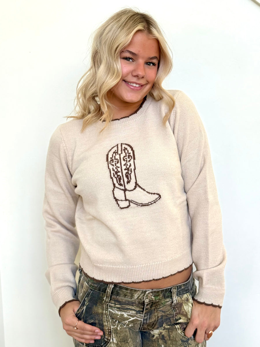 The Cameron Cowboy Boot Sweater