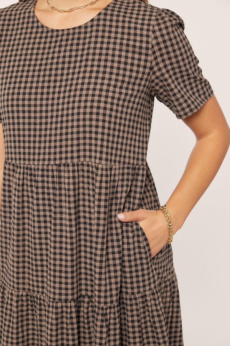 Gingham Tiered Dress