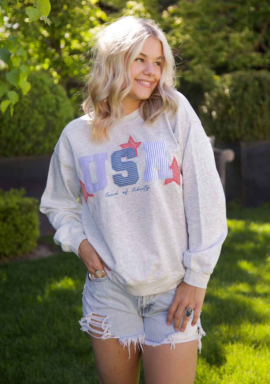 USA Patchwork Long Sleeve