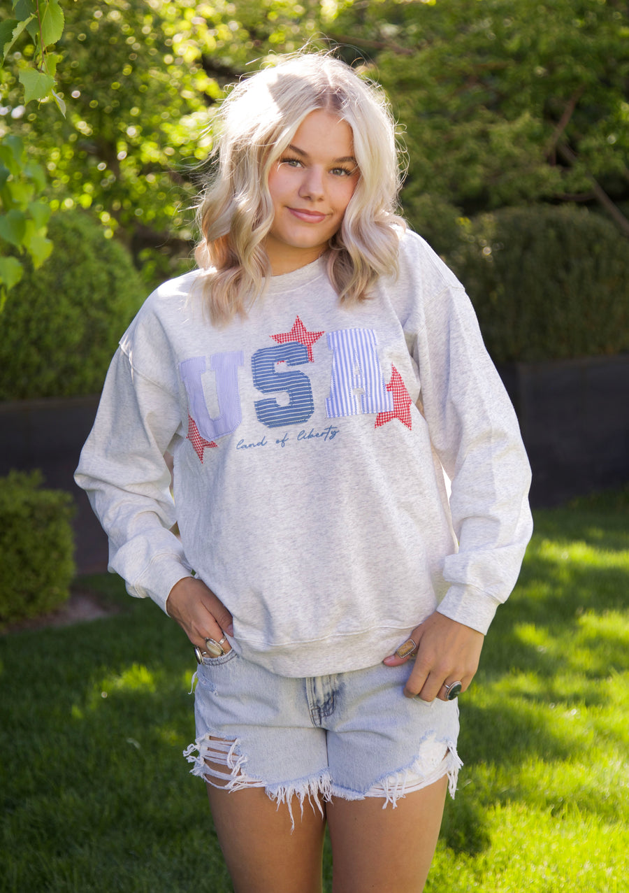 USA Patchwork Long Sleeve