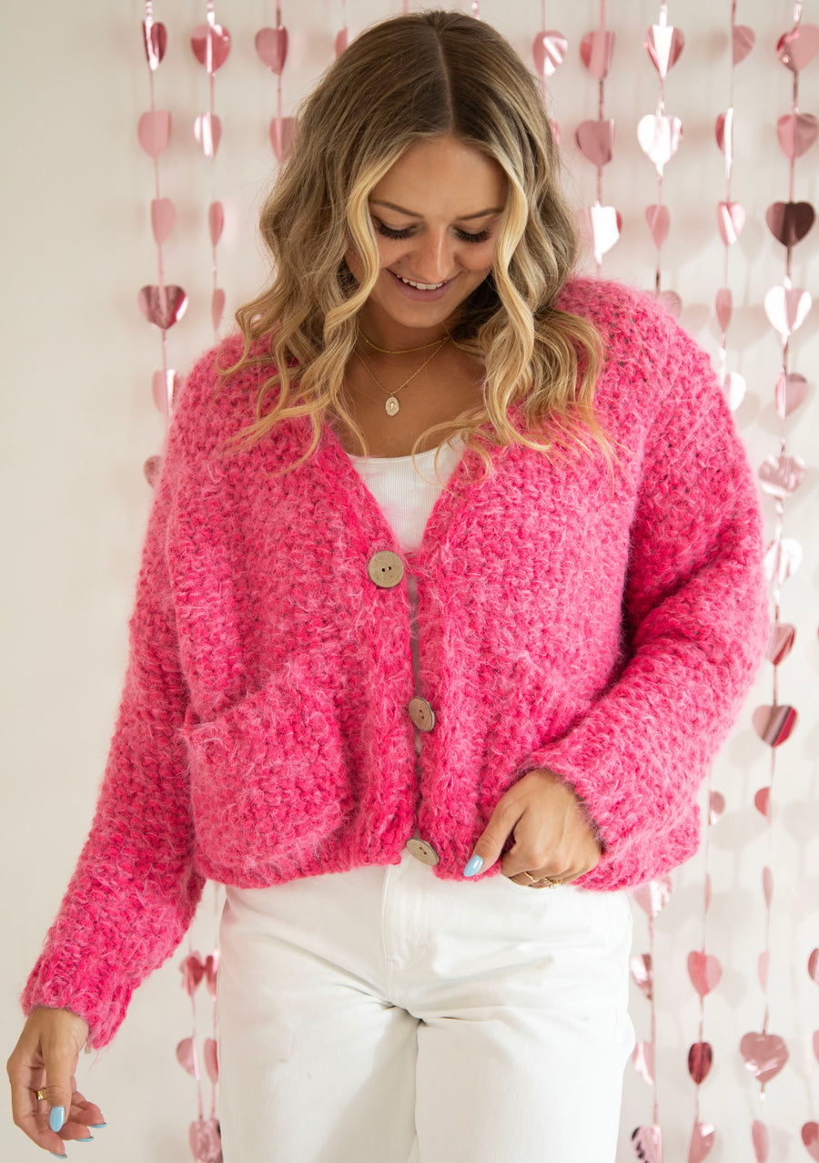 Treat Ürself cardigan (peoney pink) Soft Love Cozy Cardigan – Kesley Jade Collections