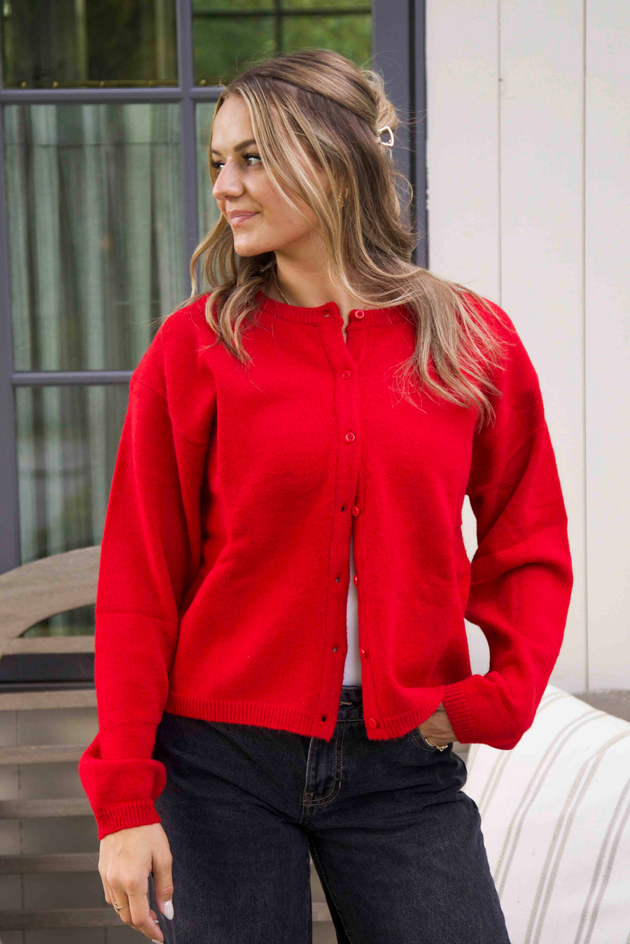 The Marley Lightweight Cardigan (Red)