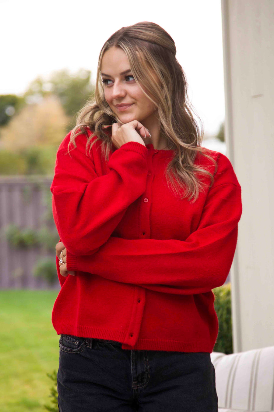 The Marley Lightweight Cardigan (Red)