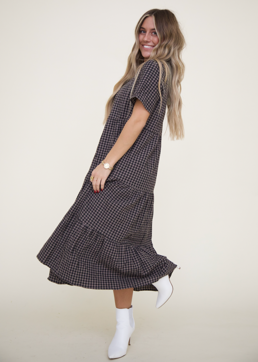 Gingham Tiered Dress