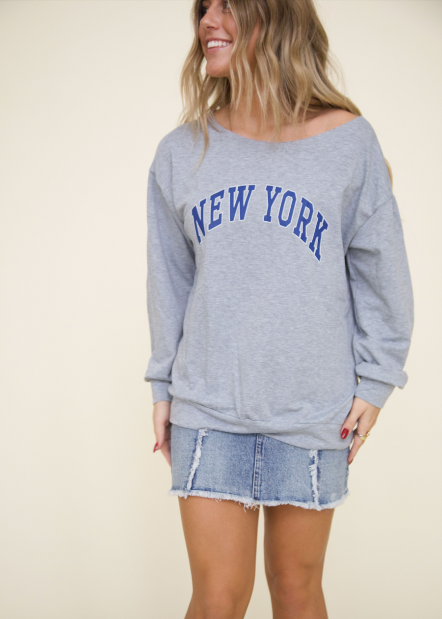 New York Oversized Off-Shoulder Top