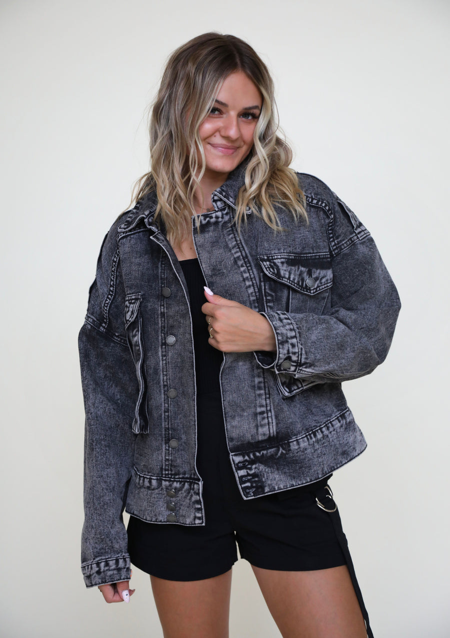 Parkside Cargo Oversized Jean Jacket - Main Image