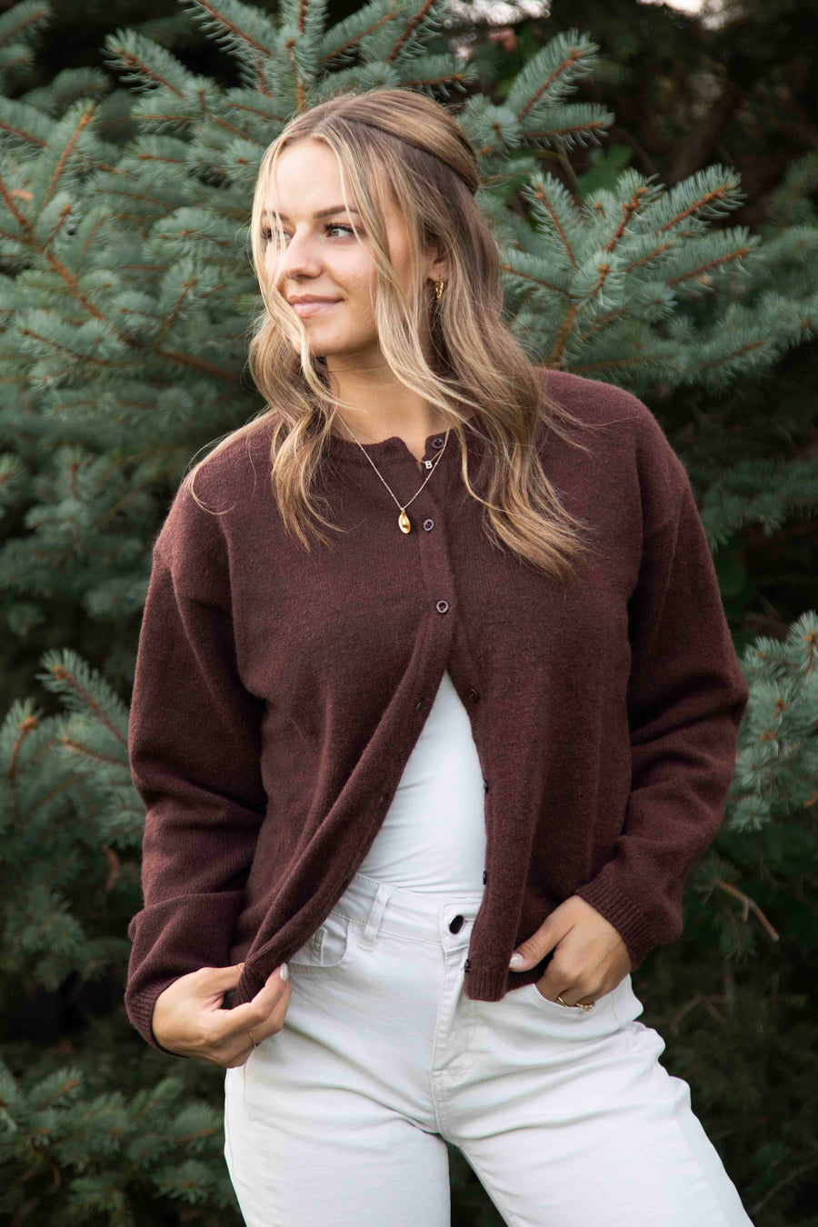 The Marley Lightweight Cardigan (Brown)
