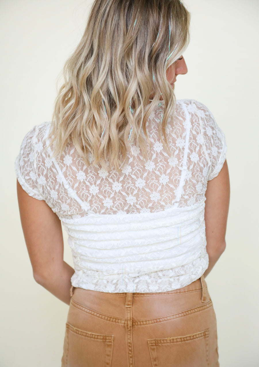 Like No Other Lace Top in Cream