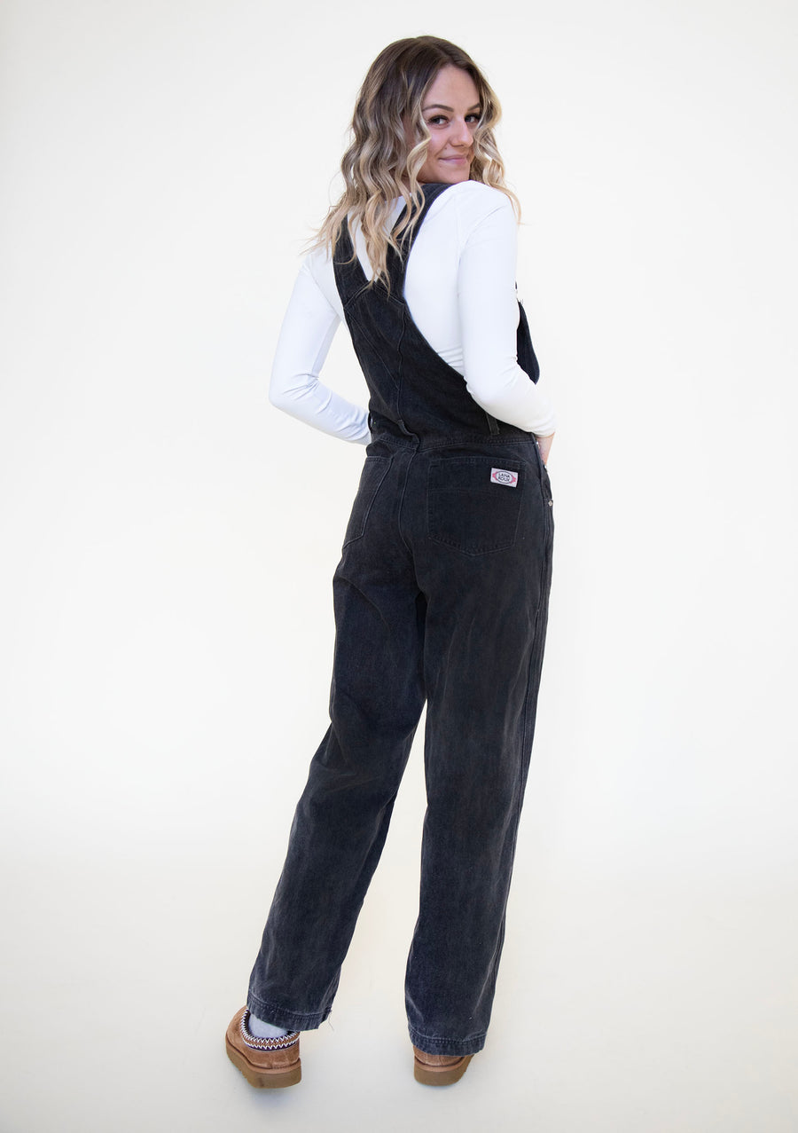 On The Road Overalls in Denim Black