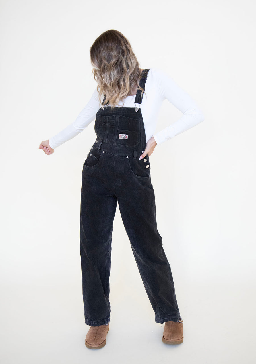 On The Road Overalls in Denim Black