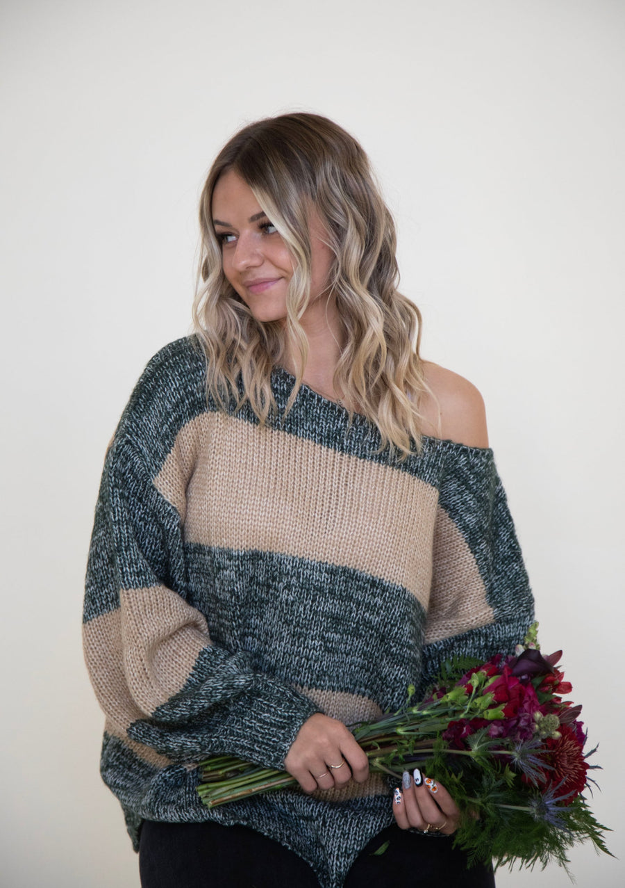Relaxed Fit Oversized Sweater In Green