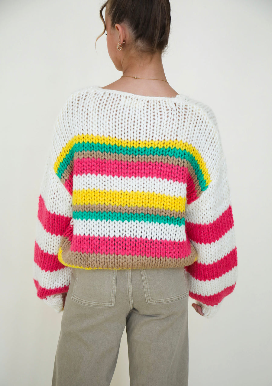 Rainbow Bright Sweater In White