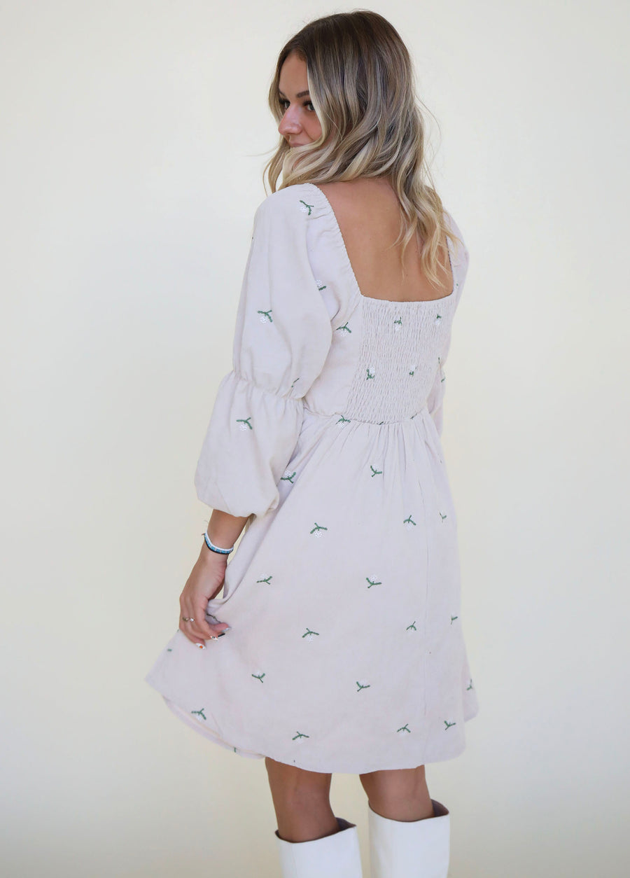 Among The Flowers Dress in Cream