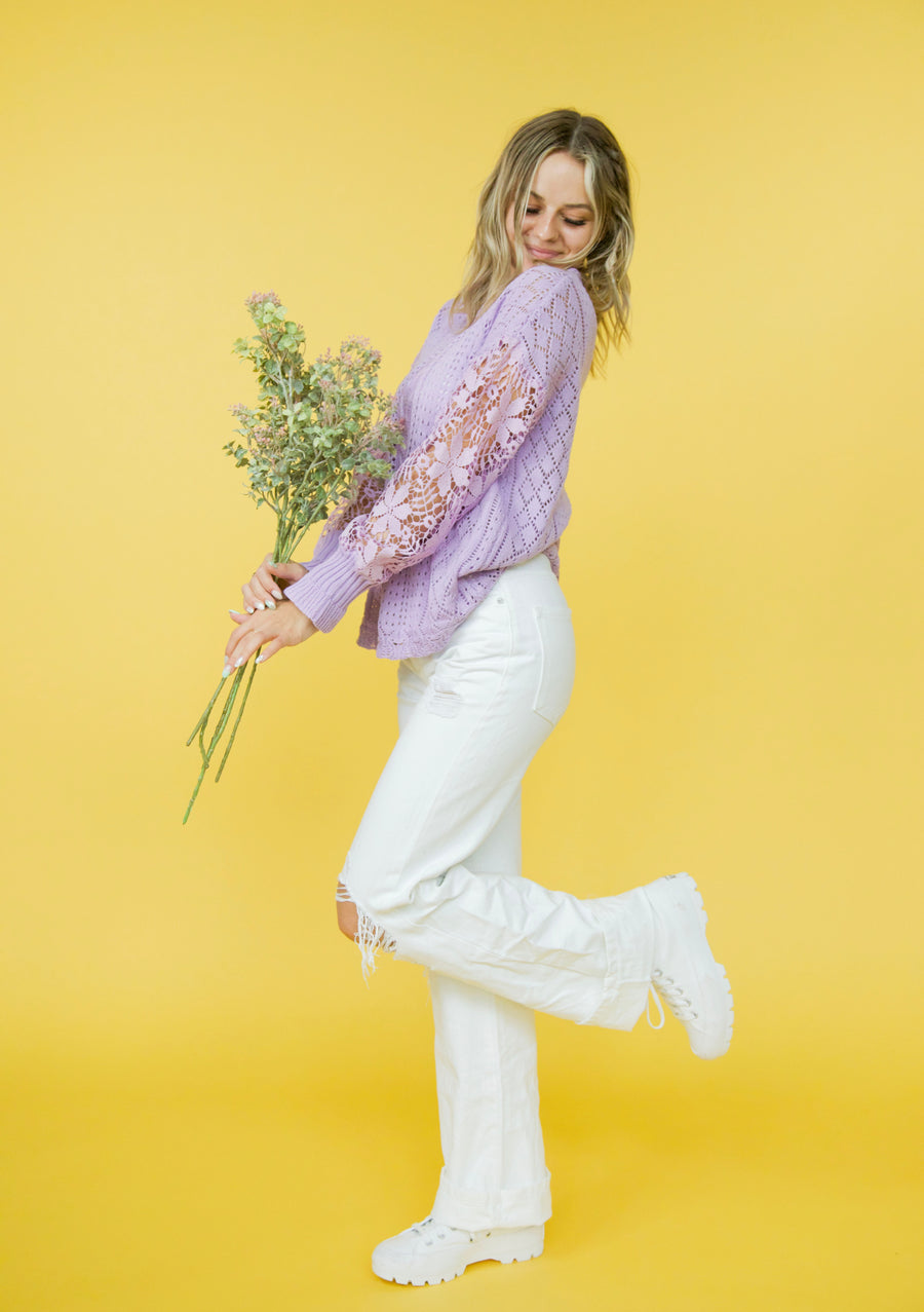 Fresh Perspective Lavender Sweater