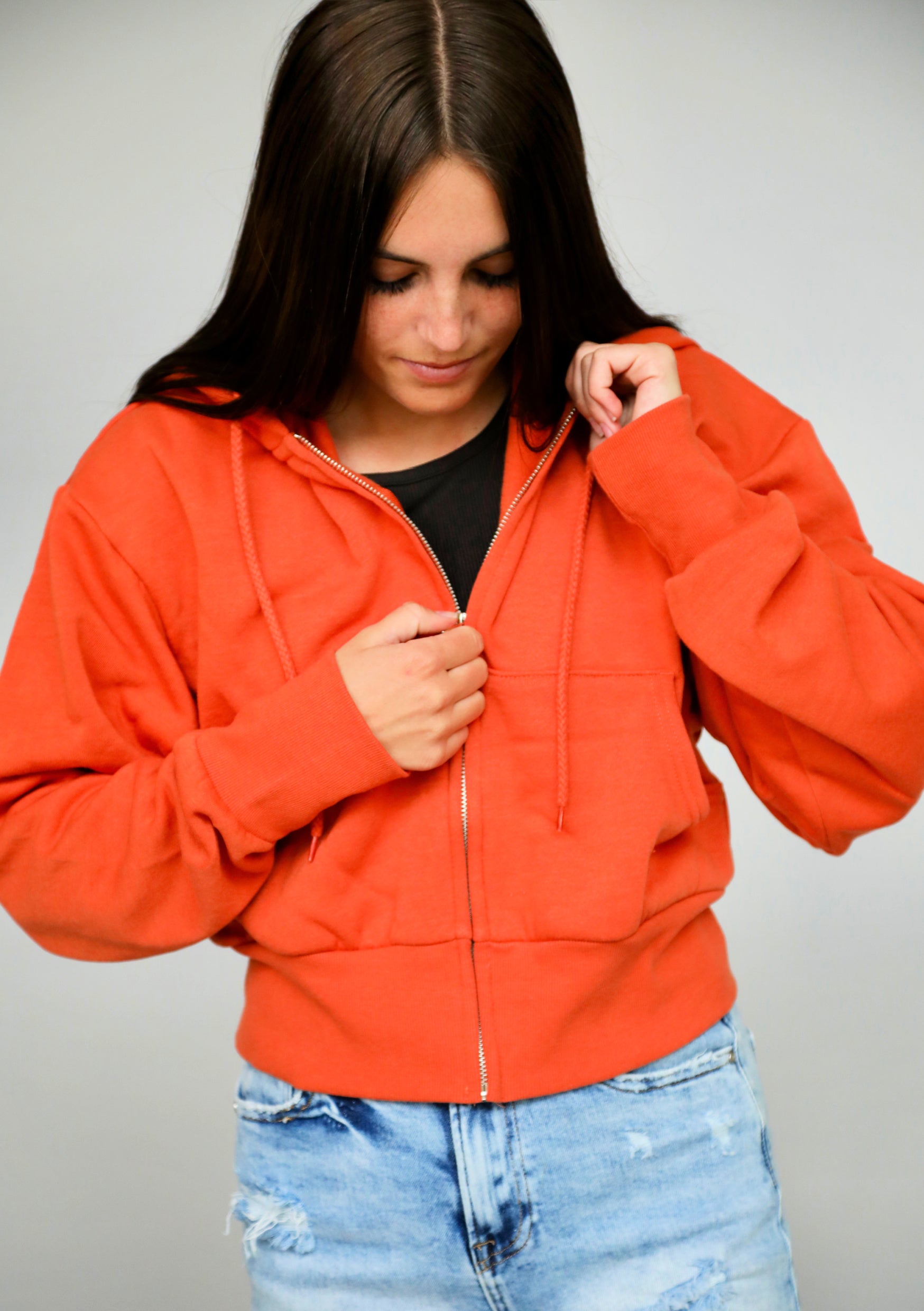 ★TWN★送料込み★COPPER PIGMENT CROP HOODIE ZIPUP JYHD3570 VINTAGE CROP ZIP UP HOODIE (Orange) – Kesley Jade Collections