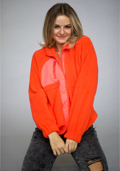 Suddenly Warm Fleece in Coral